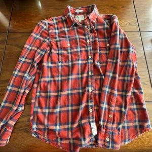 Men’s Lucky Brand flannel in burnt orange.